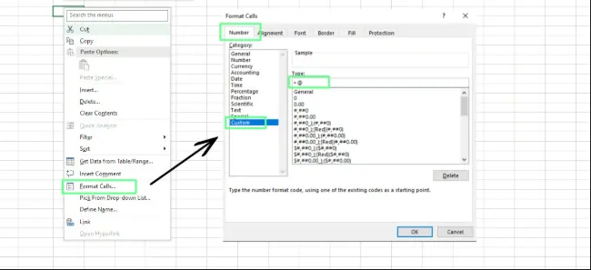 Hinzufügen von Aufzählungspunkten mit der Option "Zellen formatieren" in Excel