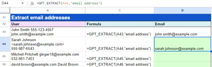 GPT_EXTRACT() in Aktion