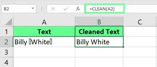 Excel中CLEAN()函数的使用示例1