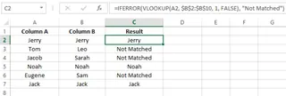 使用IFERROR()处理VLOOKUP()函数错误10
