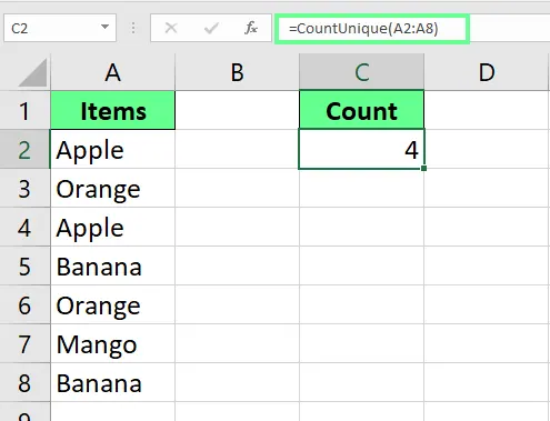 Unterschiedliche Werte mit dem VBA-Editor in Excel zählen. 11