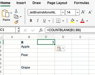 使用Excel COUNTBLANK统计区域空白单元格1 使用Excel COUNTBLANK统计区域空白单元格1