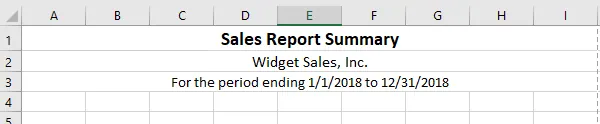 在 Excel 中手动格式化标题 1