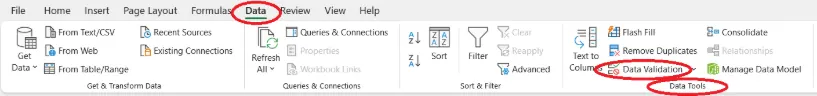 Wie man das Datenvalidierungs-Feature in Excel öffnet. 1