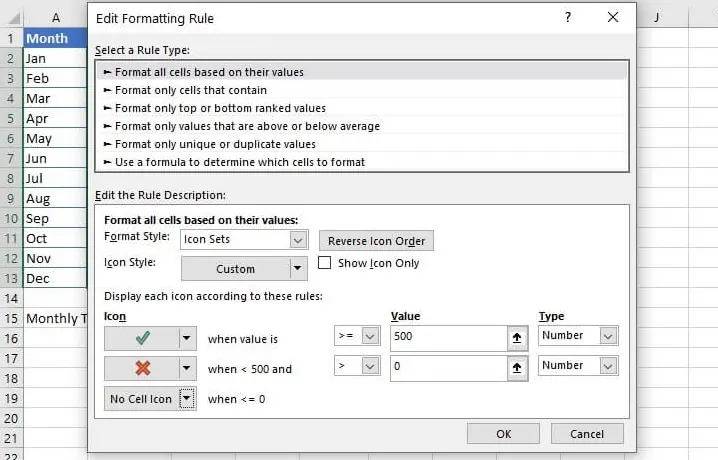 Das Fenster "Regel-Manager für bedingte Formatierung" in Excel. 2