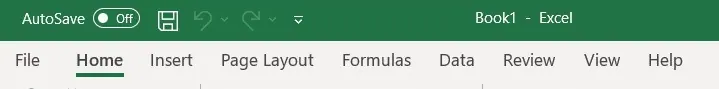 Die standardmäßige Excel-Ribbon-Oberfläche mit ihren vielen Registerkarten und Schaltflächen 1