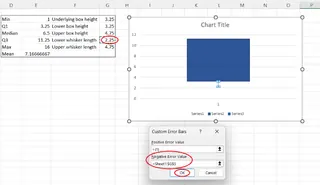 在Excel中从零创建箱须图下须线时指定长度的方法。作者供图 7