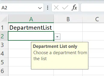 Beispiel für Eingabenachrichten für Dropdown-Listen in Excel. 20