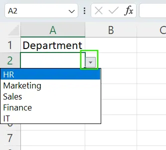 Excel Dropdown-Liste Beispiel in 5