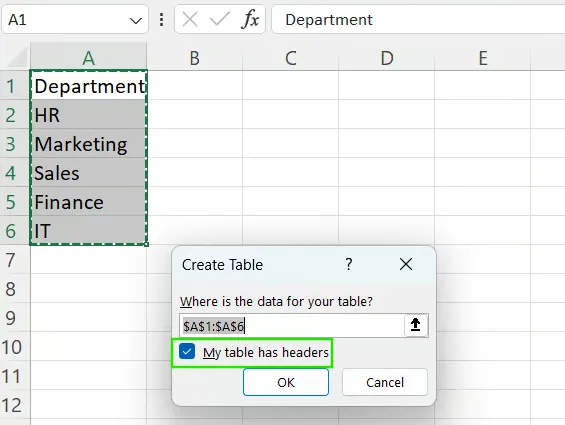 Tabelle in Excel erstellen 7