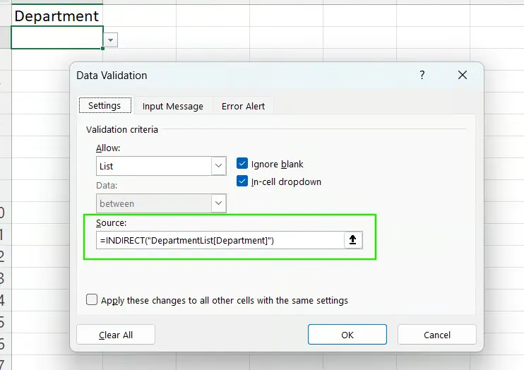 Excel INDIREKT()-Funktion 9