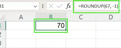 ROUNDUP in Excel auf nächste ganze Zahl 3