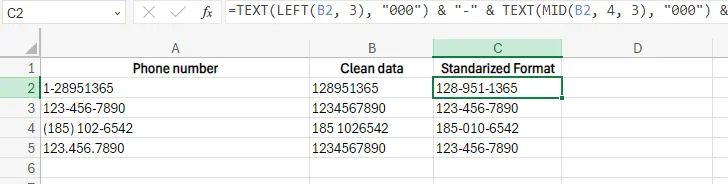 Standardisiertes Format der Nummern mit mehreren Teilzeichenketten. 14