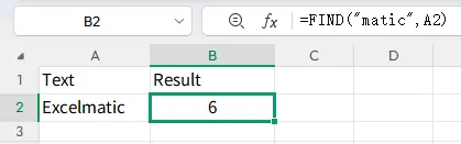 FIND-Funktion in Excel verwenden, um die Textposition zu extrahieren. 4