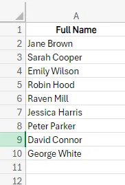 包含全名的表格 包含全名的表格