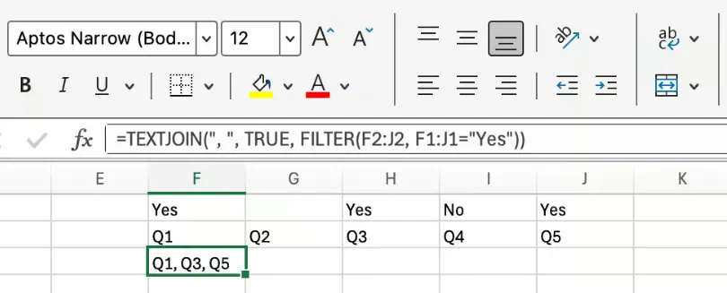 Excel TEXTVERKETTEN kombiniert mit FILTER 4