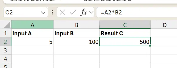 Ein Beispieldatensatz für die Excel Goal Seek Berechnung 1