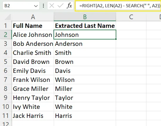 Sortieren von Spalten alphabetisch nach dem Nachnamen, wenn der Nachname zuerst in Excel kommt. 8