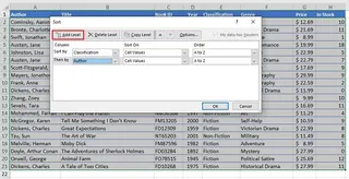 Excel 的多级排序对话框