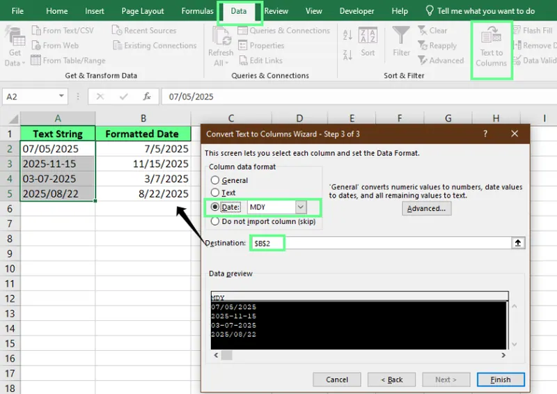使用Excel分列功能转换文本日期 使用Excel分列功能转换文本日期