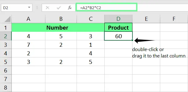 Zwei Spalten in Excel multiplizieren. 4