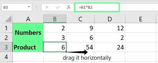 Mehrere Zeilen in Excel multiplizieren. 7