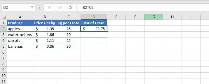 Zwei Zellen in Excel multiplizieren