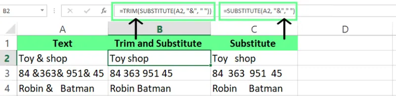 结合TRIM\(\)和SUBSTITUTE\(\)清理Excel中的空格 13