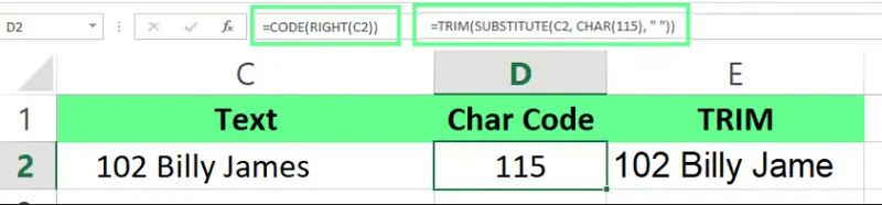 使用CODE、TRIM和SUBSTITUTE函数清除隐藏空格 14