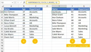 使用 SORTBY 函数进行多级排序