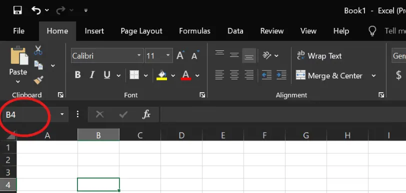 Showing cell reference in Excel 1