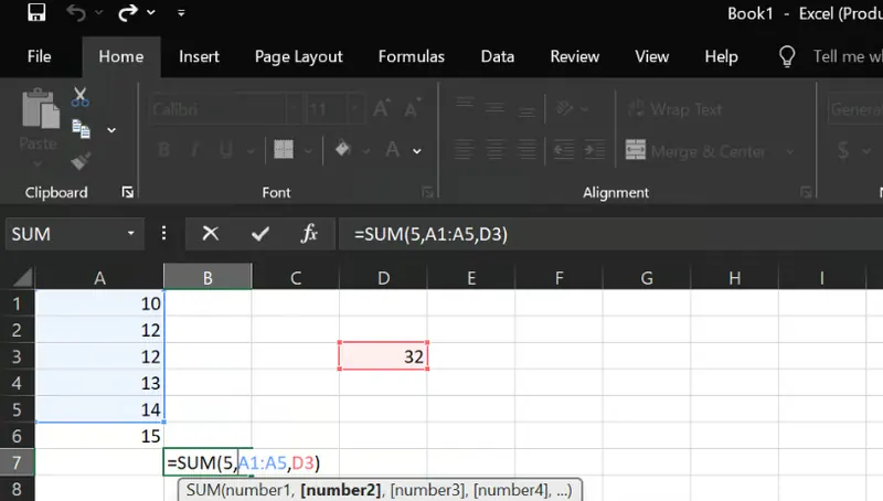 Sum mixed inputs using SUM() in Excel 3 Sum mixed inputs using SUM() in Excel 3