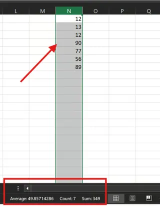 Quick Sum using Status Bar in Excel 7 Quick Sum using Status Bar in Excel 7