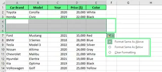 通过Excel插入选项新增行 2