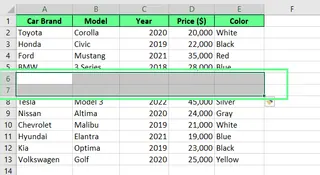 通过键盘快捷键在Excel中新增行 3