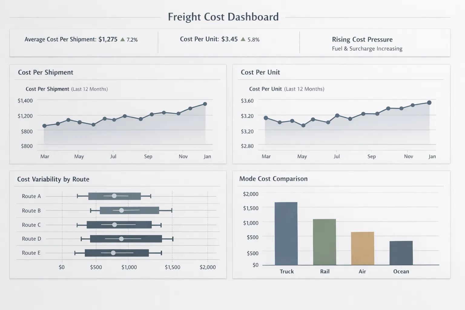 Frachtkosten-Dashboard