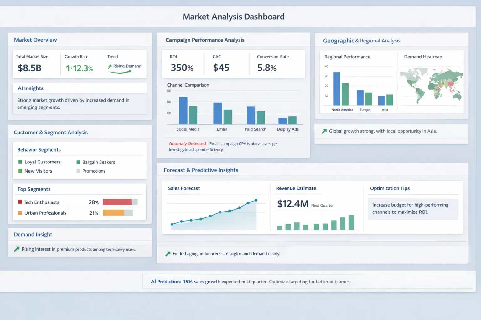 KI-Dashboard für Marktanalysen
