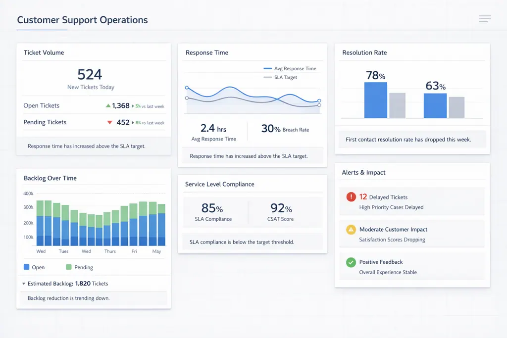 Customer Support Operations Dashboard