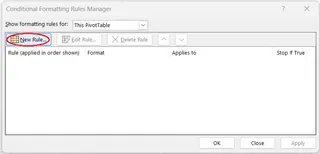 如何在条件格式规则管理器中创建新规则。作者供图。4
