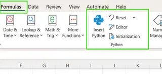在Excel中激活Python。 1