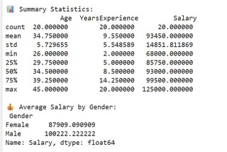 使用Excel中的Python生成的汇总统计。 5