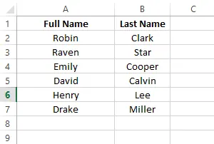 使用 Excel 中的“分列”功能拆分逗号分隔的姓名 8
