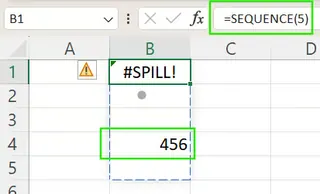 Excel 中溢出范围受阻 3
