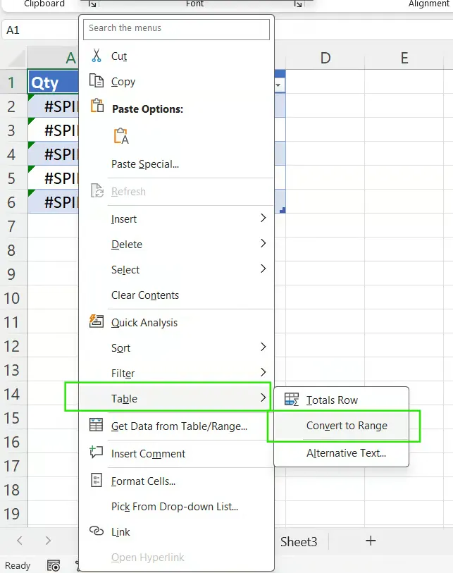 Tabelle in Bereich in Excel konvertieren 8