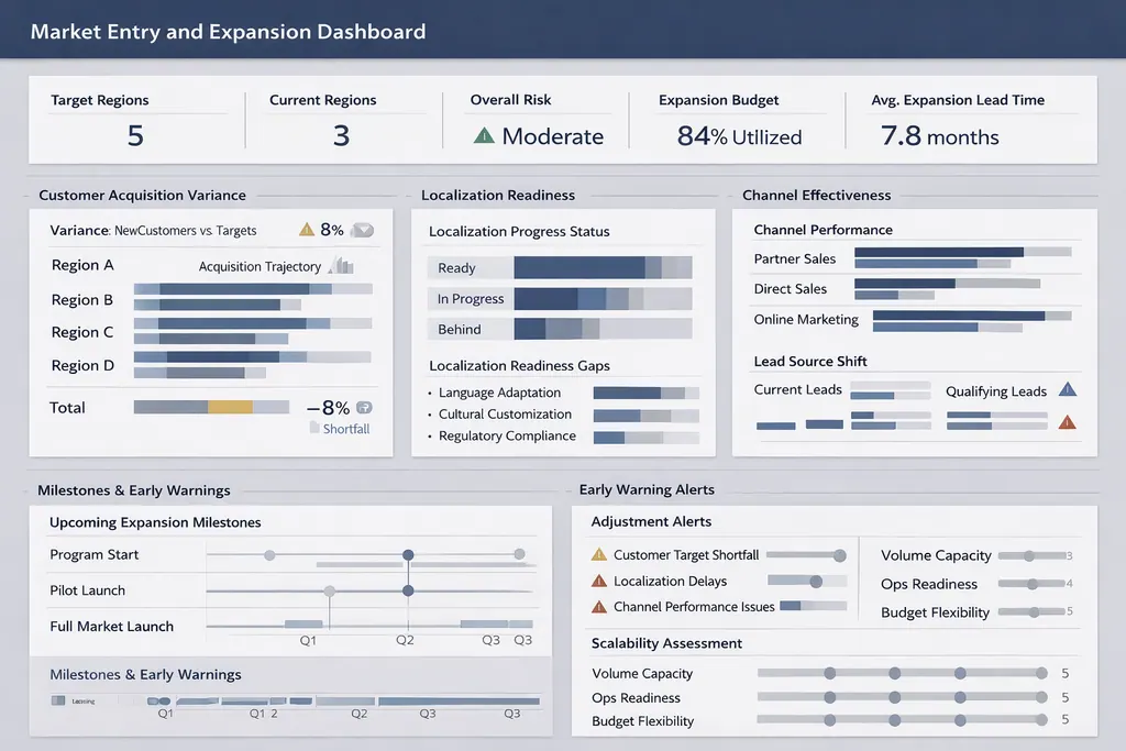 Market entry and expansion dashboard