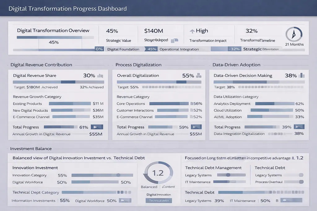 Digital transformation progress dashboard