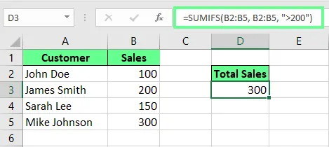Summieren der Werte mit SUMIFS in Excel. 1