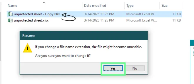 Ändern der xlsx-Datei in eine ZIP-Datei im Windows Explorer in Excel. 3