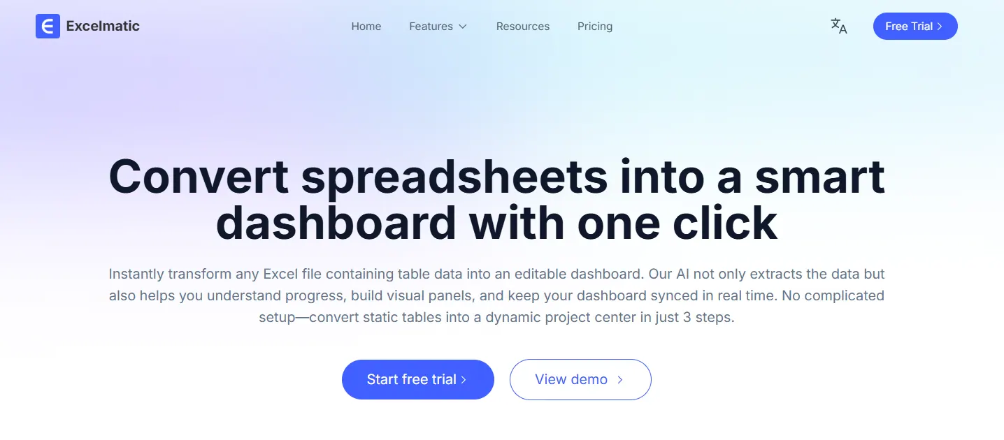 Excelmatic: der KI-Dashboard-Generator