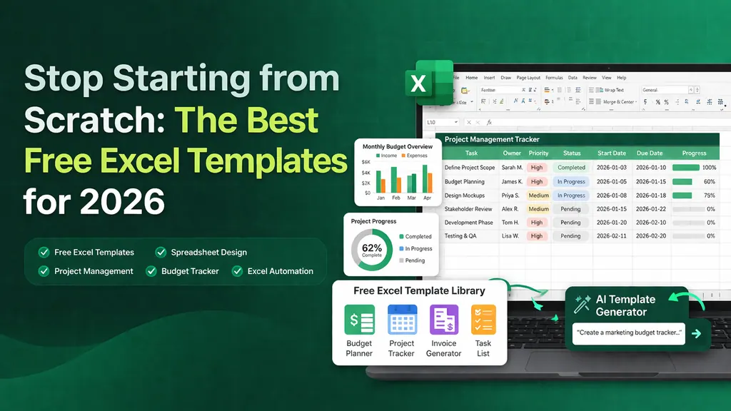 停止从零开始：2026年最佳免费Excel模板